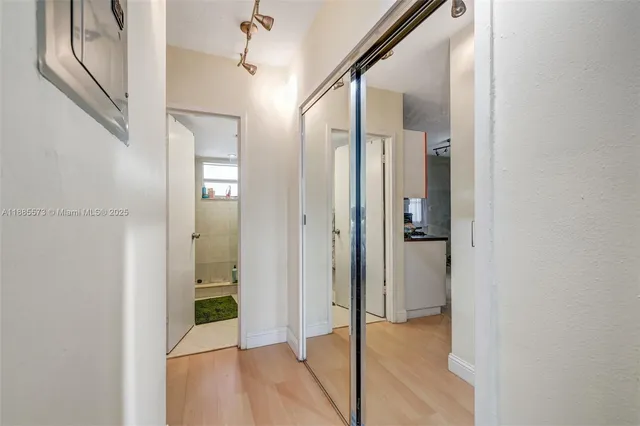 a view of balcony with furniture