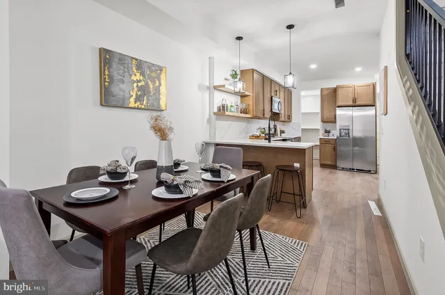 a view of a dining room and livingroom view