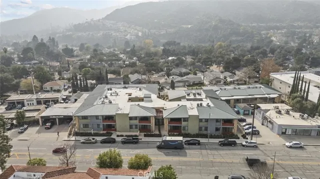 an aerial view of a city
