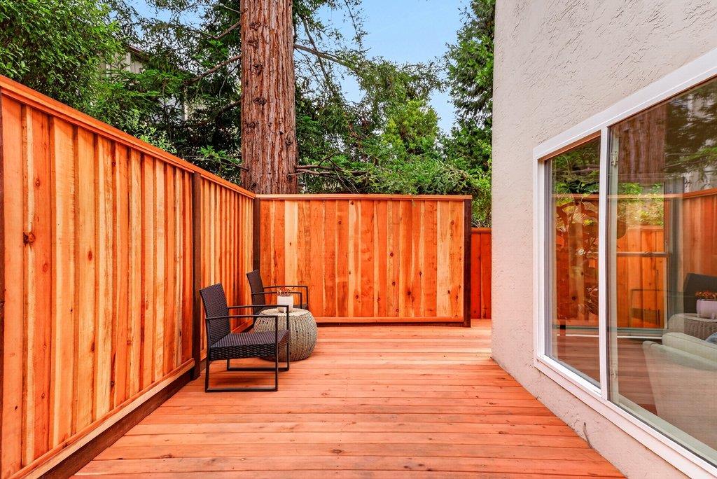 203 Bean Creek Road, Unit K Scotts Valley, CA 95066 - Photo 31 of 43 a backyard of a house with seating space