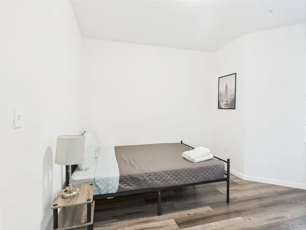 a room with a table and couch