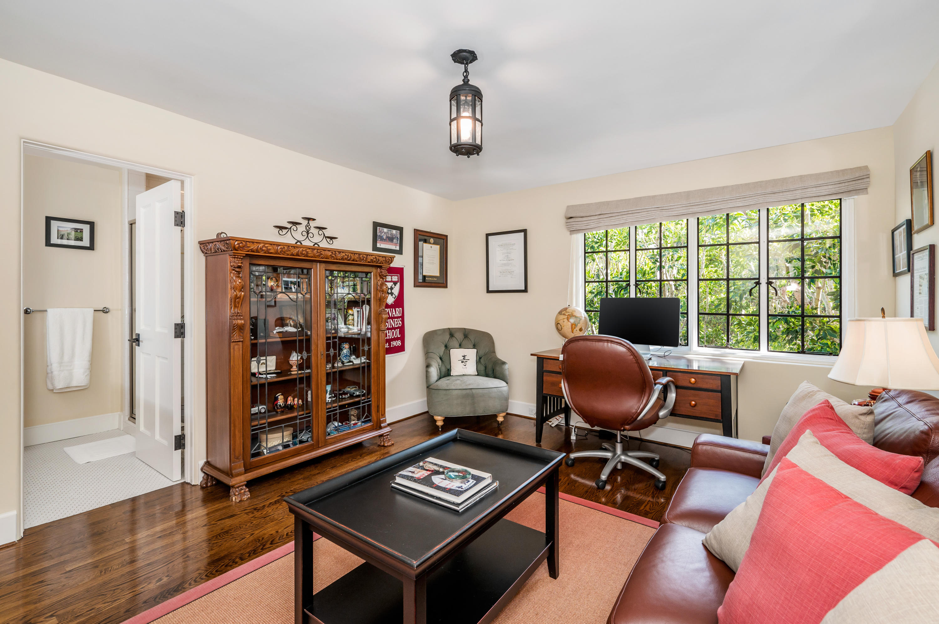1321 School House Road Montecito, CA 93108 - Photo 11 of 34 a view of a workspace with furniture and a window