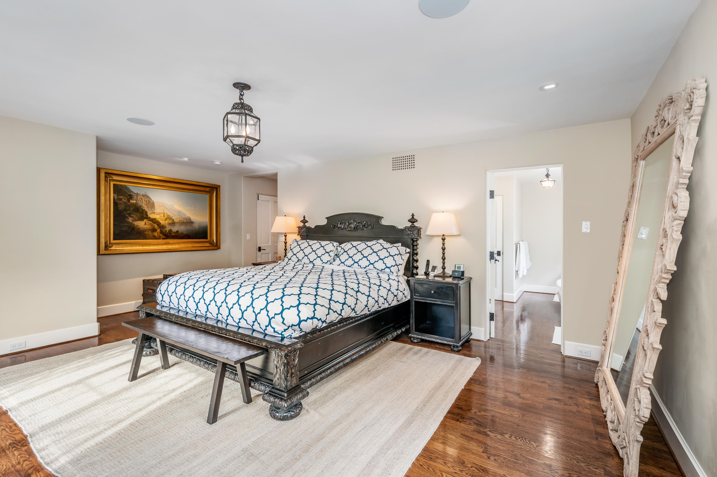 1321 School House Road Montecito, CA 93108 - Photo 9 of 34 a bedroom with a bed and wooden floor