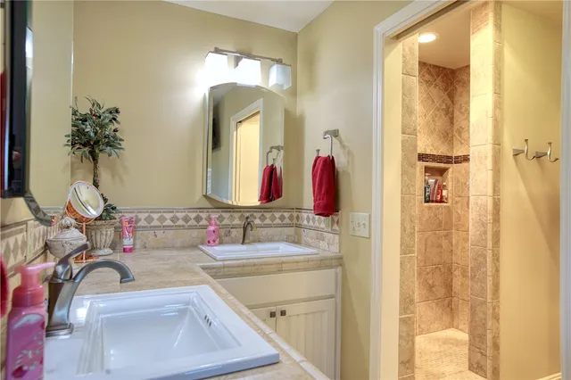 a bathroom with a shower