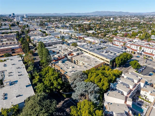an aerial view of a city