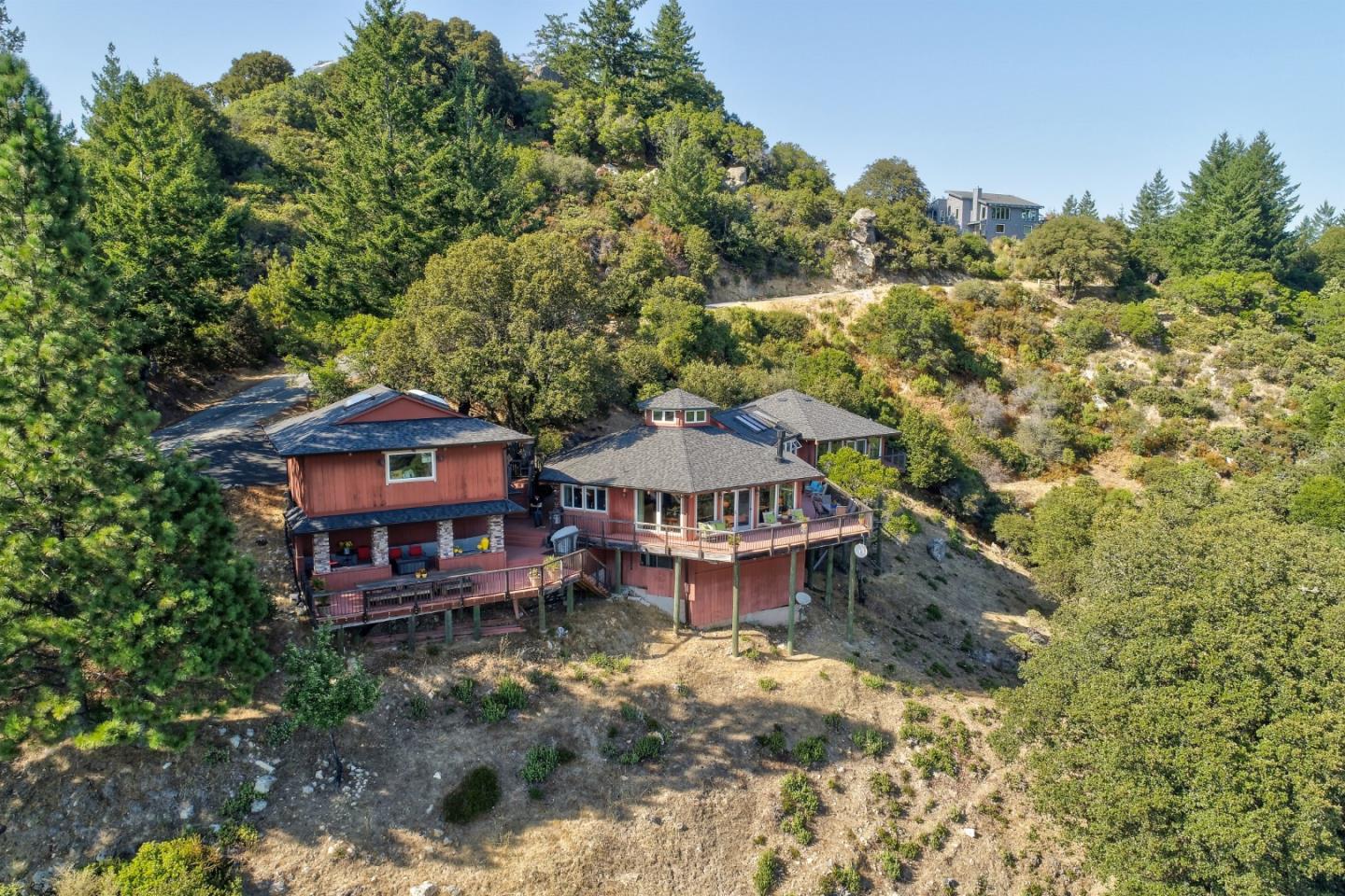 18503 Favre Ridge Road Los Gatos, CA 95033 - Photo 33 of 40 an aerial view of a house with a yard large trees and plants
