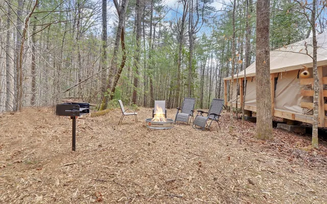 a view of an outdoor space with seating area