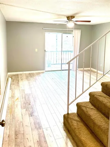 a living room with a large window