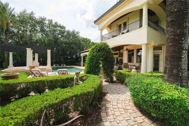 an aerial view of a house