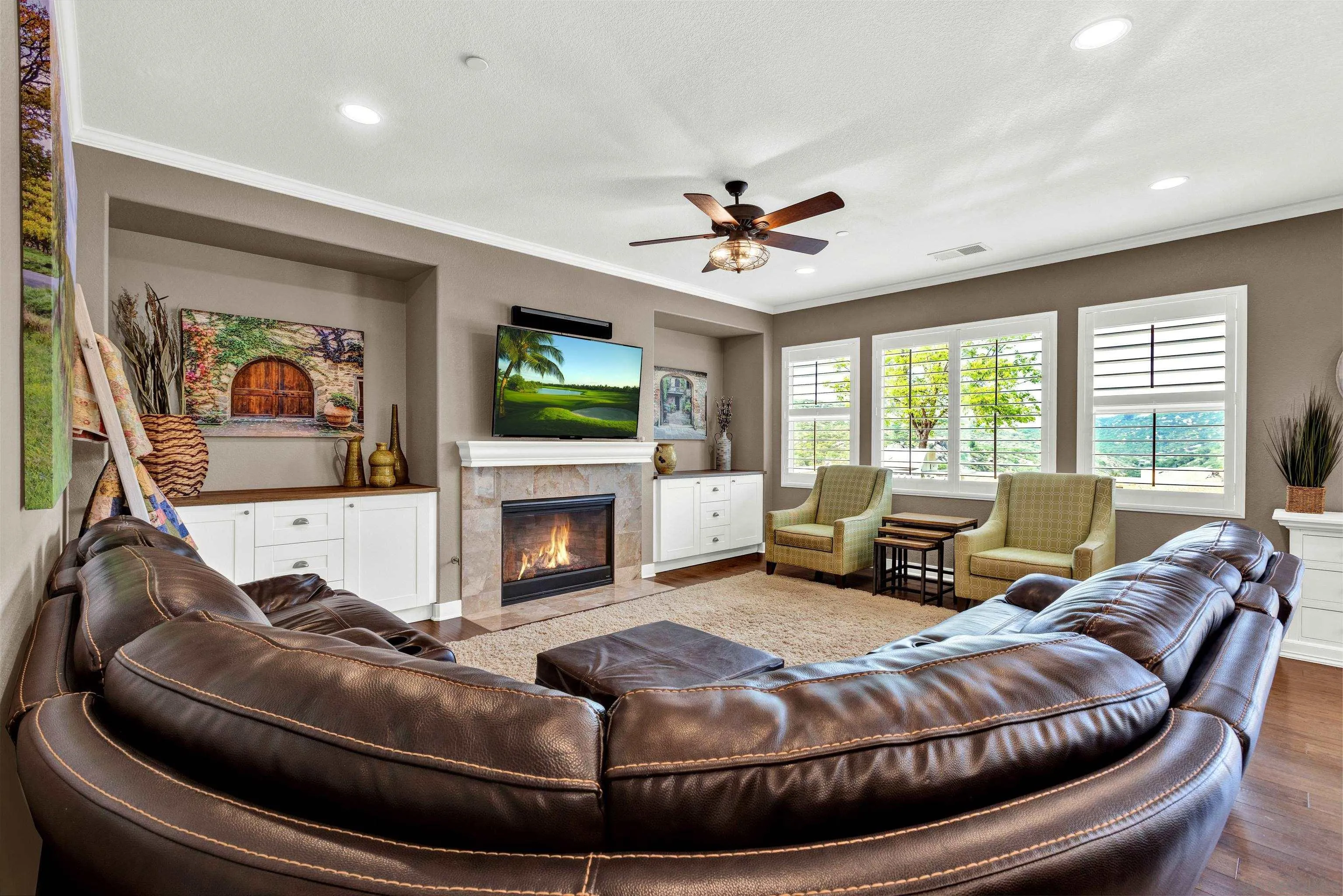 12884 Vineyard Crest Place Lakeside, CA 92040 - Photo 31 of 53 a living room with furniture and a fireplace