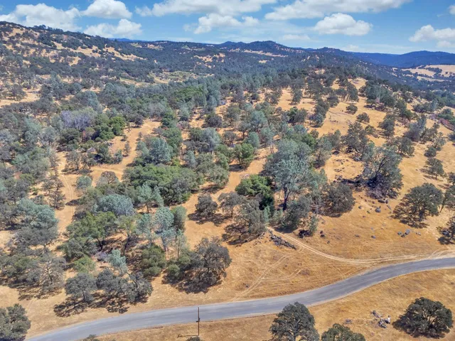 a view of a yard with snow on the road