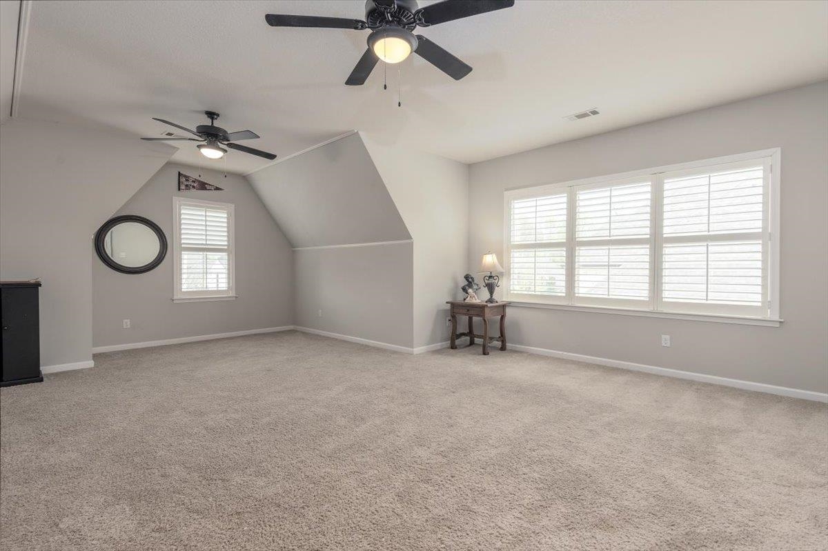 608 Cypress Run Cove Collierville, TN 38017 - Photo 26 of 40 Additional living space with lofted ceiling, light carpet, and ceiling fan