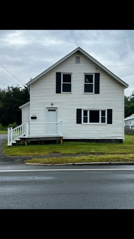 a view of a house with a balcony