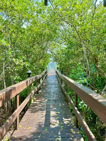 a park with water view