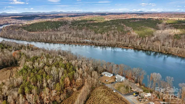 a view of a lake with a mountain