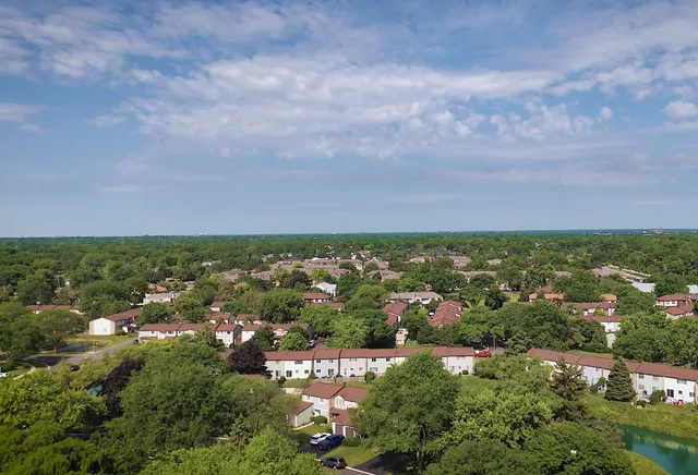 an aerial view of multiple house