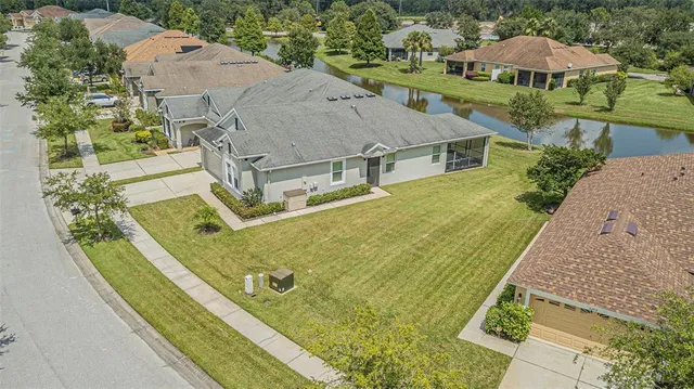 an aerial view of a house