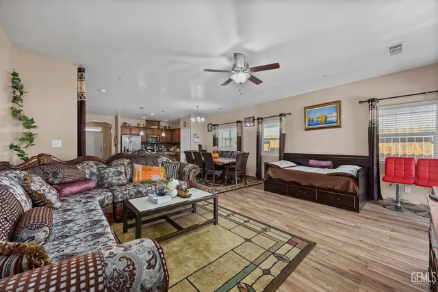 a living room with furniture