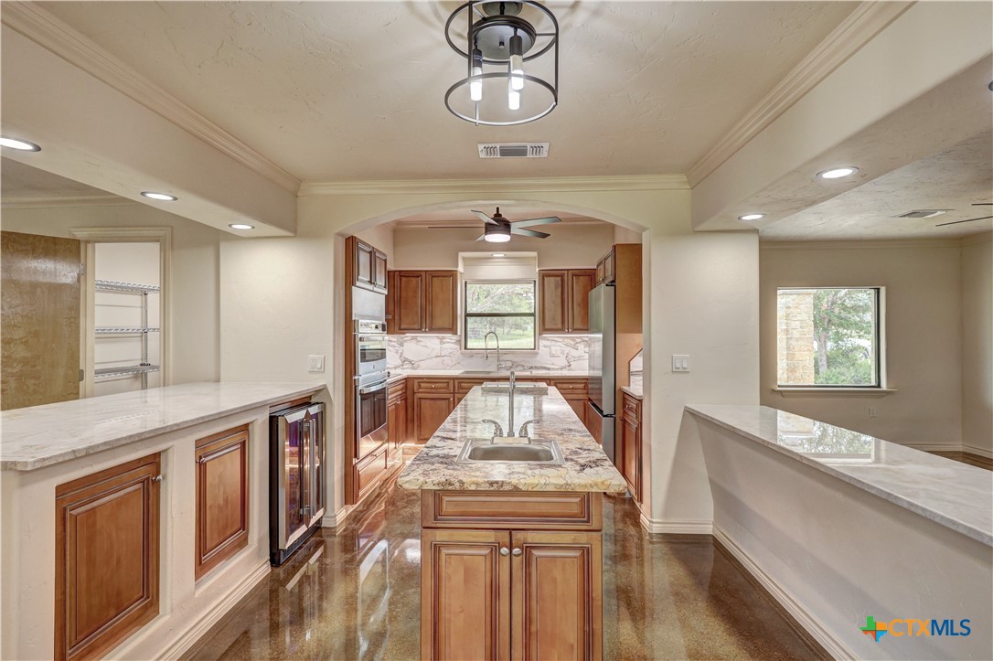 210 Center Point Drive Center Point, TX 78010 - Photo 1 of 44 Kitchen; marble counter tops, under counter lights, & kick board lighting