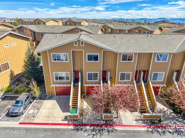 an aerial view of a house