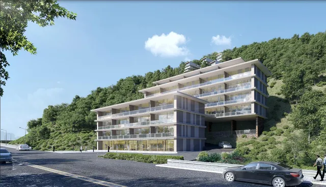 a view of a house with a backyard