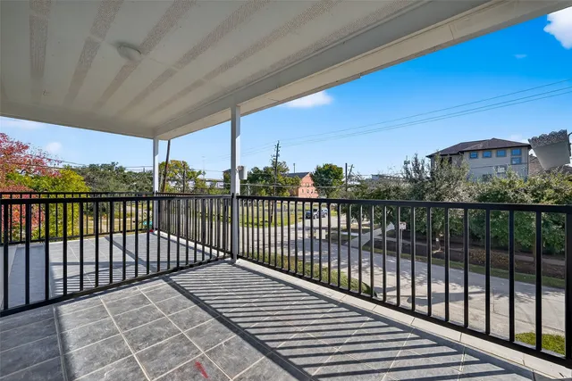a view of city from a balcony