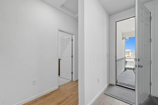 wooden floor with a wardrobe space
