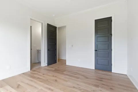 a view of a room with a window