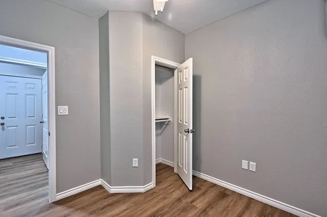 a view of a room that has a window