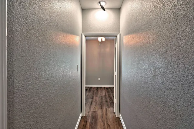 a view of an empty walk in closet