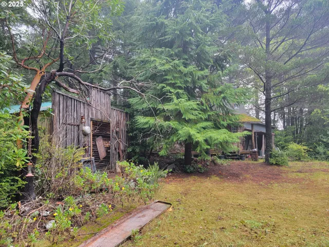 a backyard of a house with lots of green space