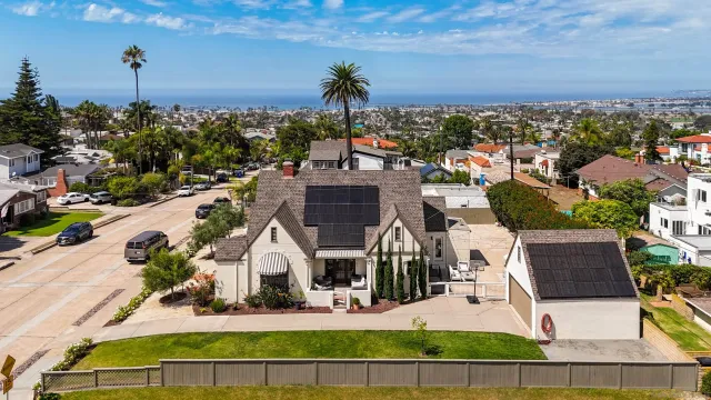 an aerial view of multiple house