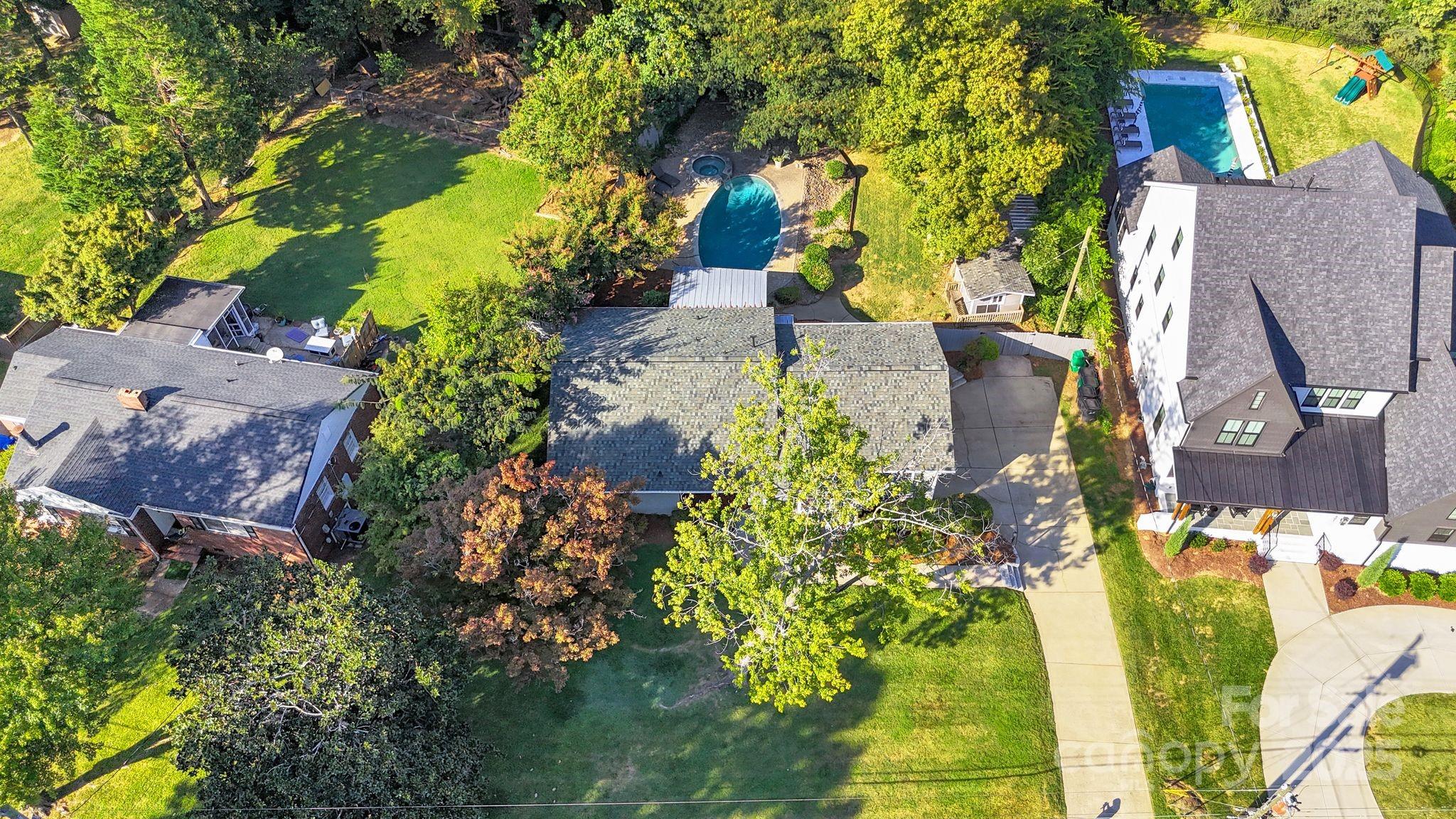 539 Hollis Road Charlotte, NC 28209 - Photo 21 of 23 an aerial view of a house with a yard basket ball court and outdoor seating