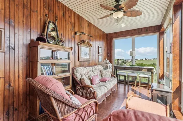 a living room with furniture