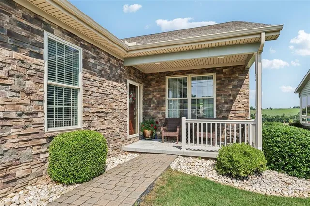 a view of a door with a chair