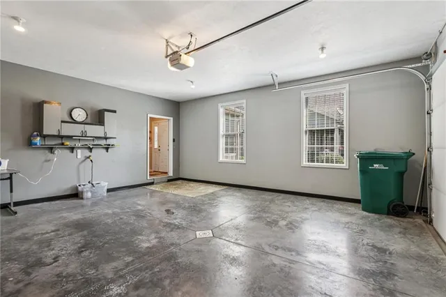 a view of a storage room with furniture