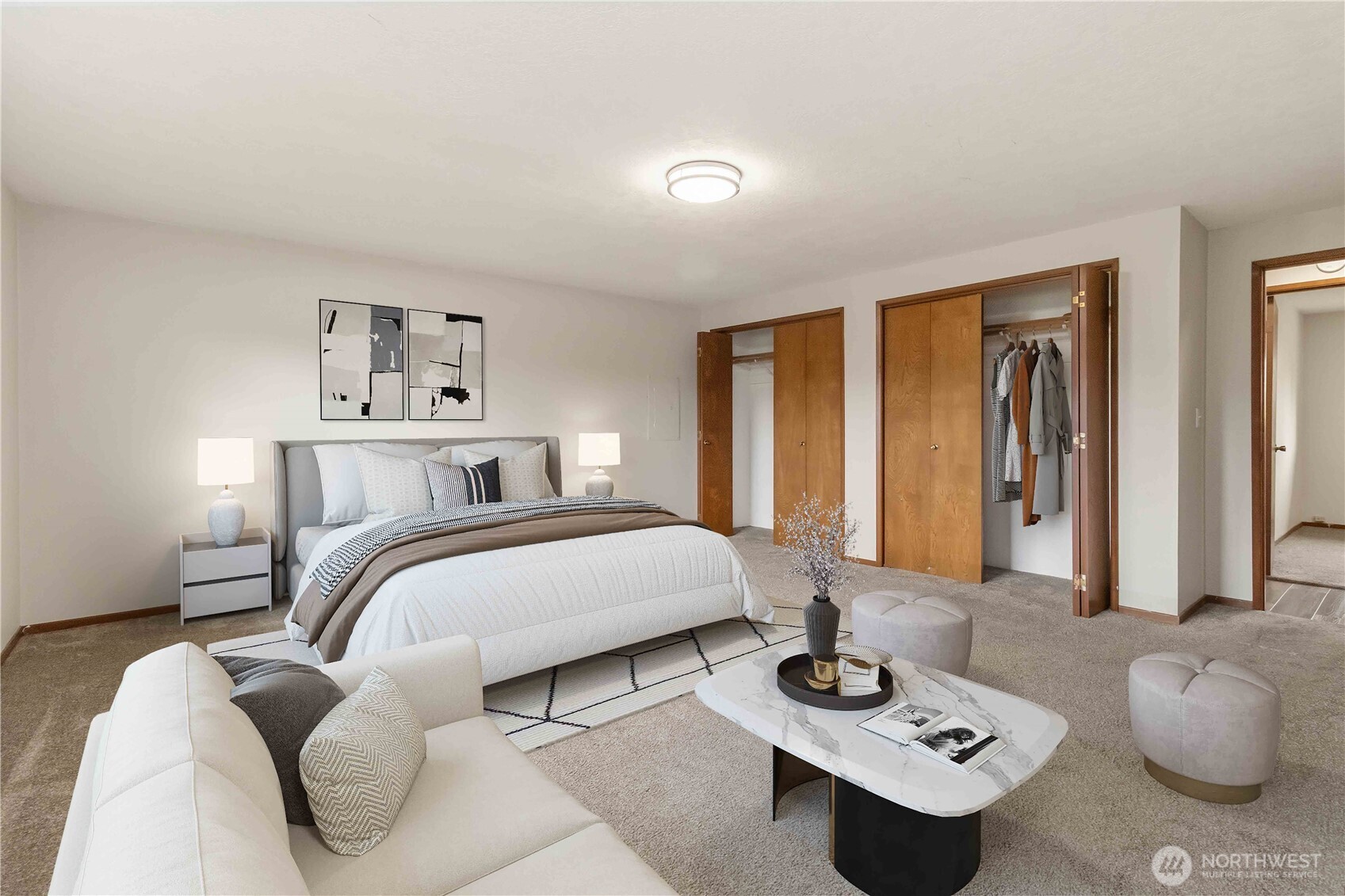 1 Independence Court Longview, WA 98632 - Photo 17 of 30 a bedroom with furniture and wooden floor