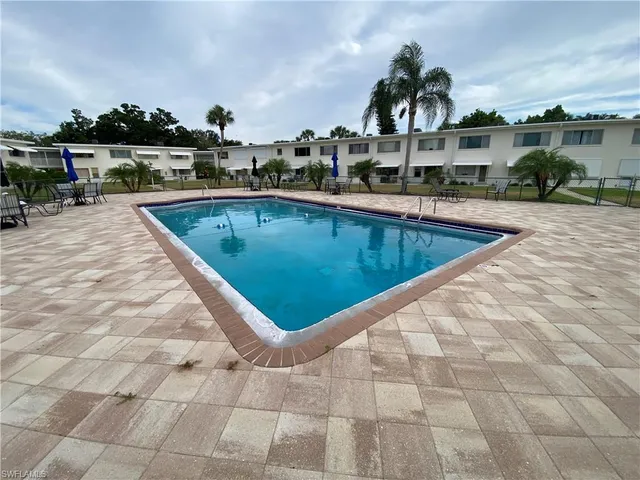 a view of outdoor space with swimming pool
