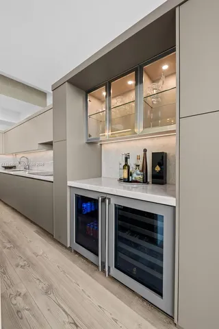 a view of balcony with furniture