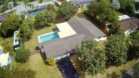 an aerial view of a house