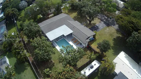 an aerial view of a house