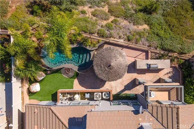 an outdoor view with patio