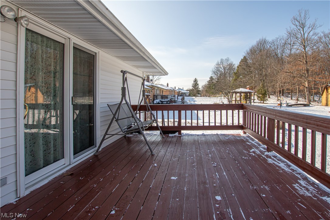 3711 Ruth Drive Brunswick, OH 44212 - Photo 27 of 35 Snow covered deck featuring a gazebo