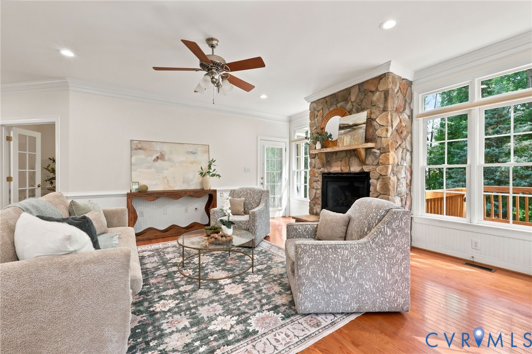 4701 Regal Oaks Road Glen Allen, VA 23059 - Photo 14 of 60 a living room with furniture or couch and a fireplace
