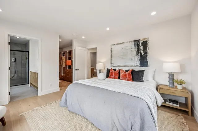 an aerial view of residential house with outdoor space and parking