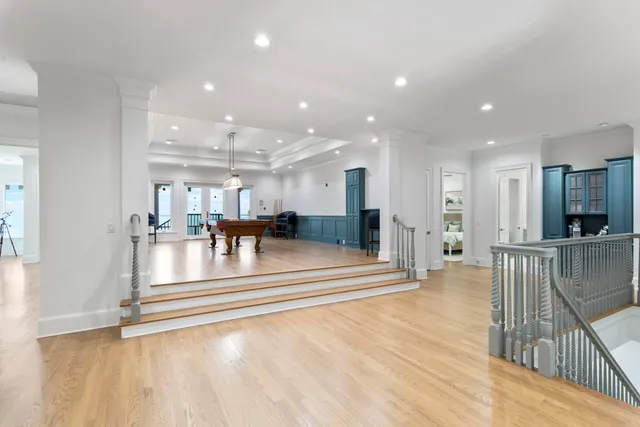 a view of kitchen with cabinets and outdoor living room