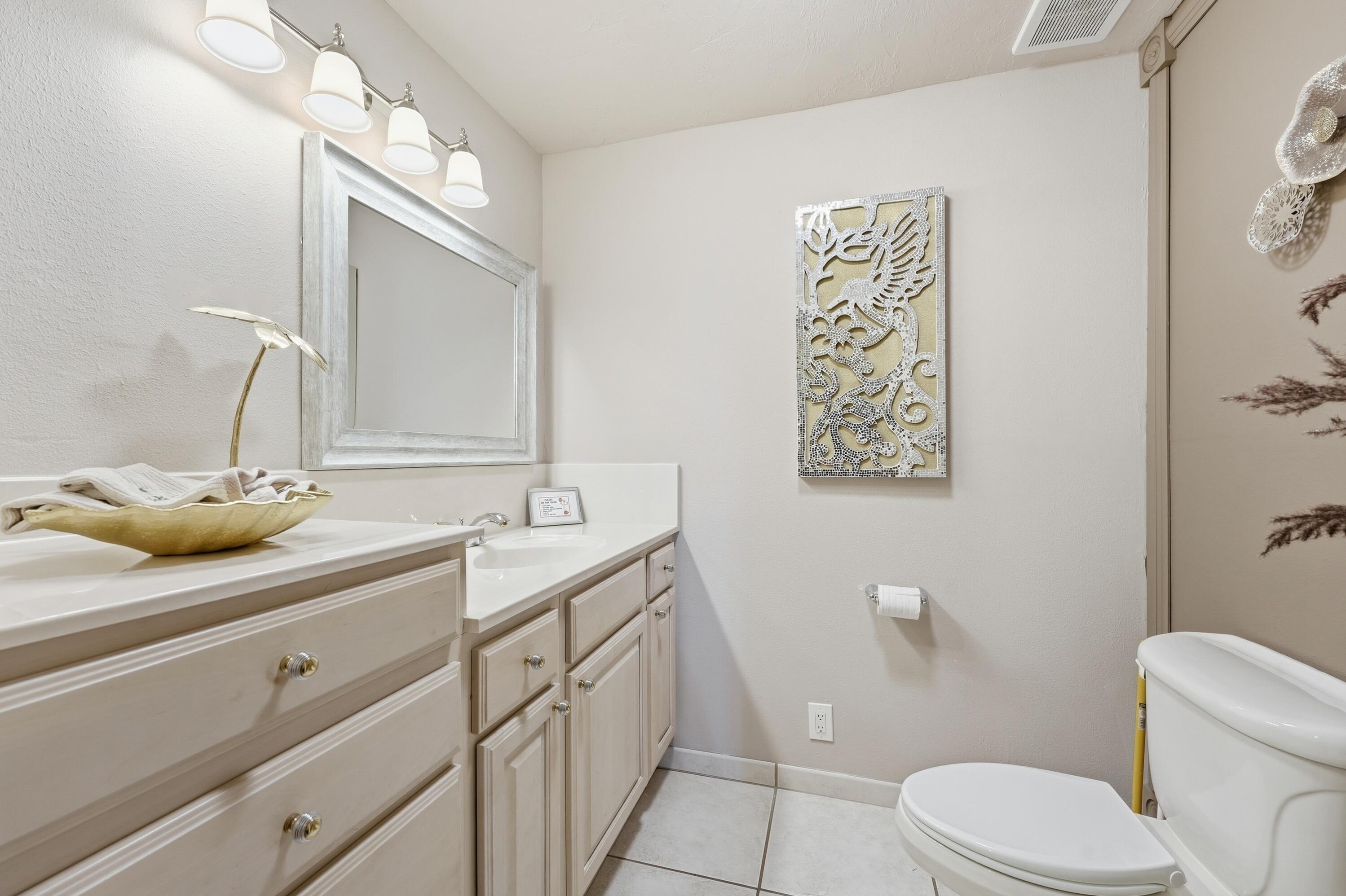 200 Windy Point Road Lake Placid, FL 33852 - Photo 16 of 74 a bathroom with a granite countertop toilet sink and mirror