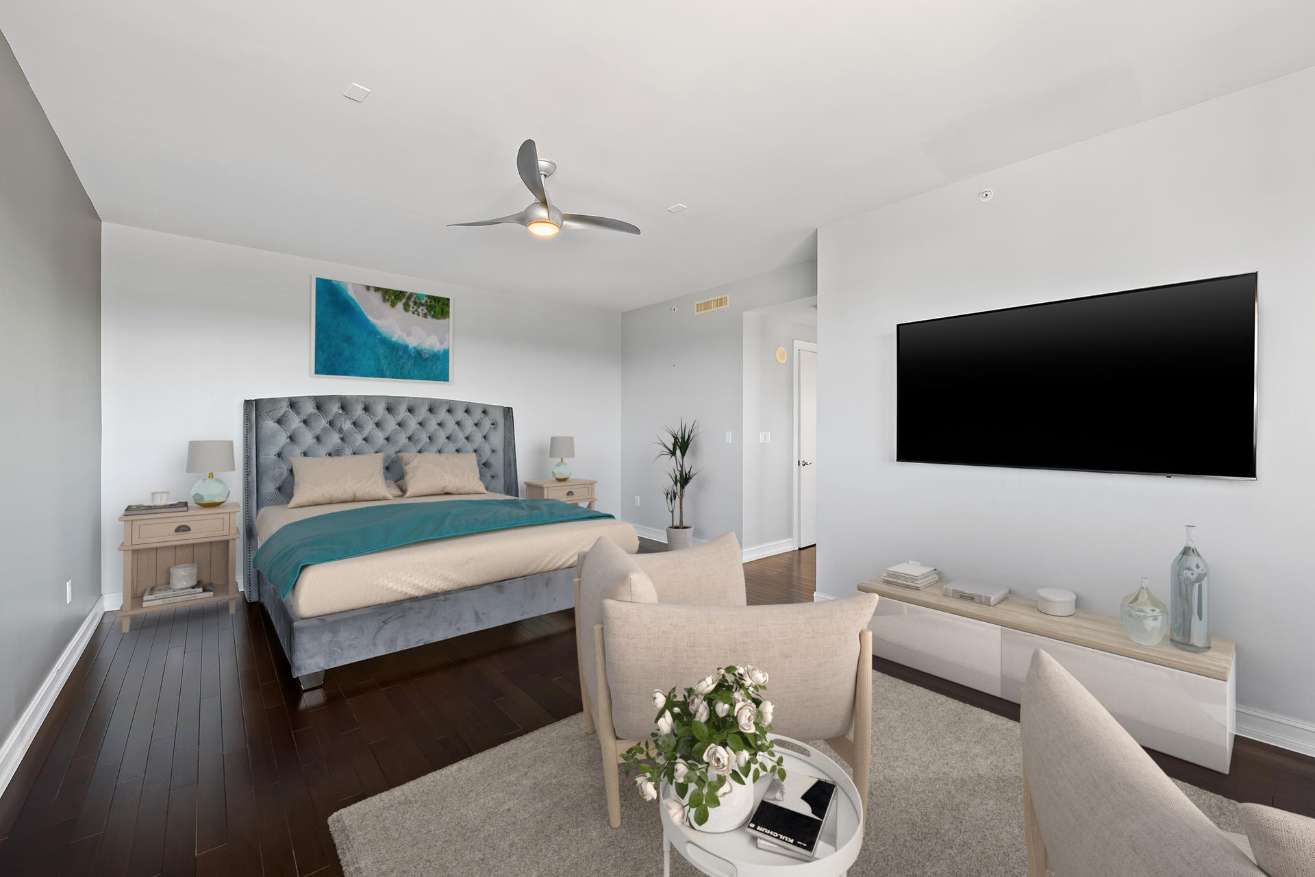 455 East Palmetto Park Road, Unit 7W Boca Raton, FL 33432 - Photo 14 of 39 Virtually Staged - Master Bedroom