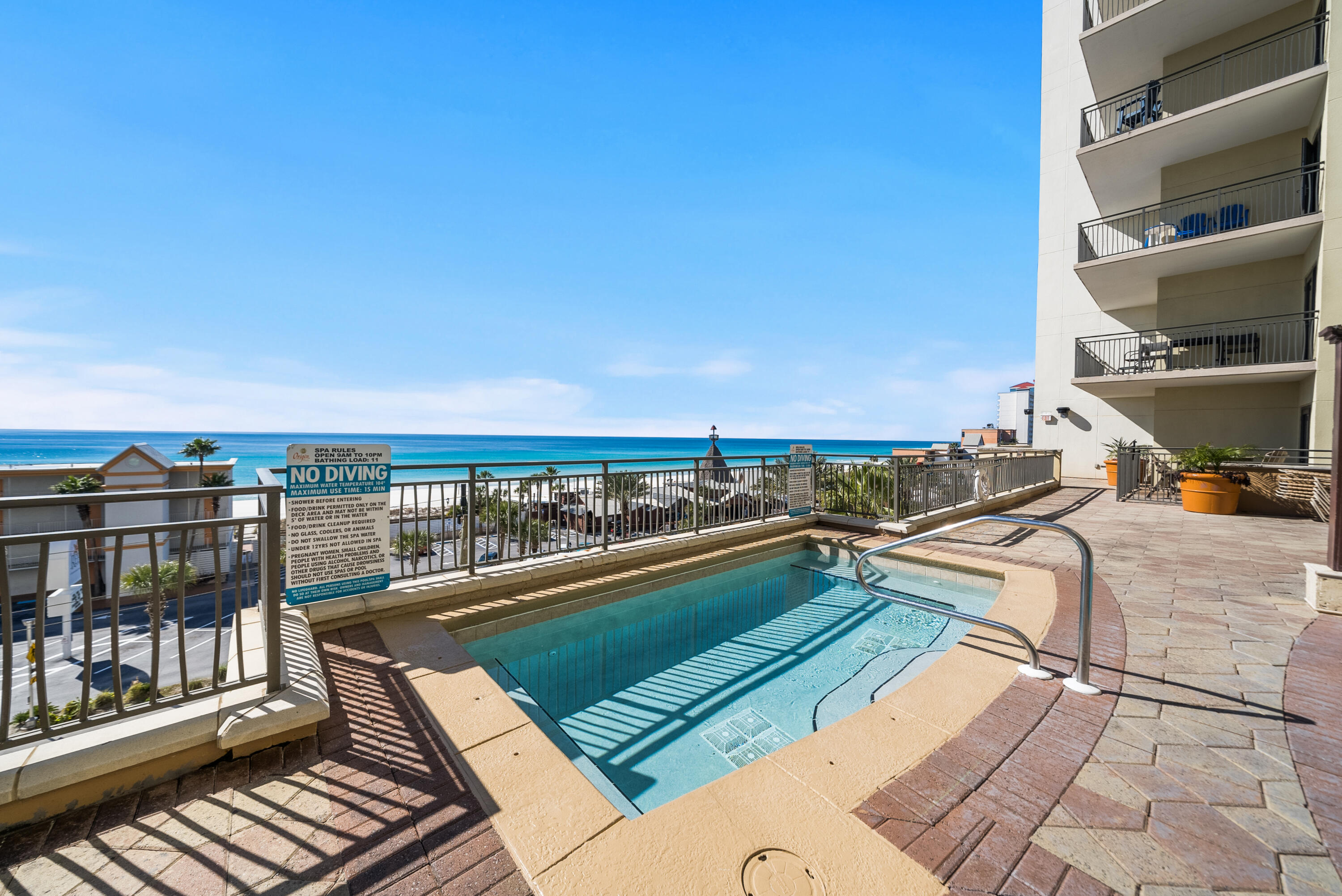 15100 Front Beach Road, Unit 1604 Panama City Beach, FL 32413 - Photo 27 of 66 a view of a balcony with ocean view