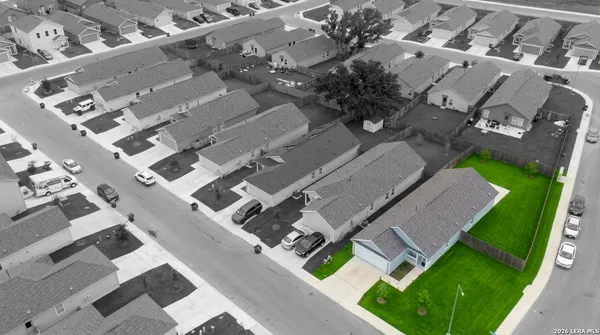 an aerial view of a house